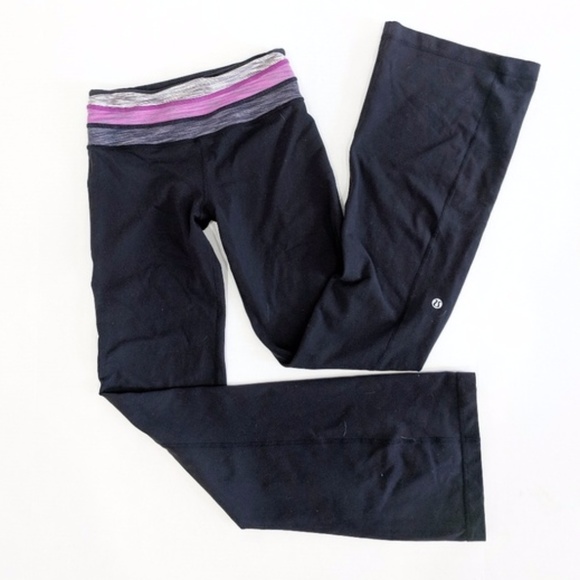 lululemon athletica Pants - Lululemon Black Yoga Pants with Tricolored Waist 2